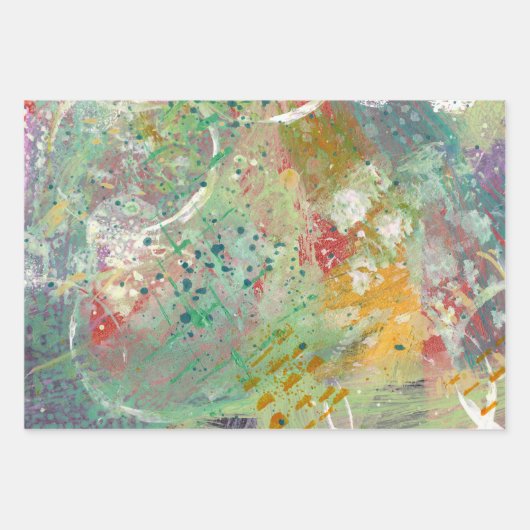 Abstrakter grüner Jeden Anlaß Geschenkpapier Set (Vorderseite)