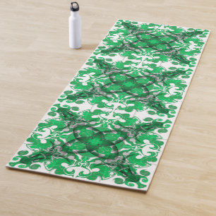 Abstrakter grüner Mandala-Psychedelischer Schmette Yogamatte
