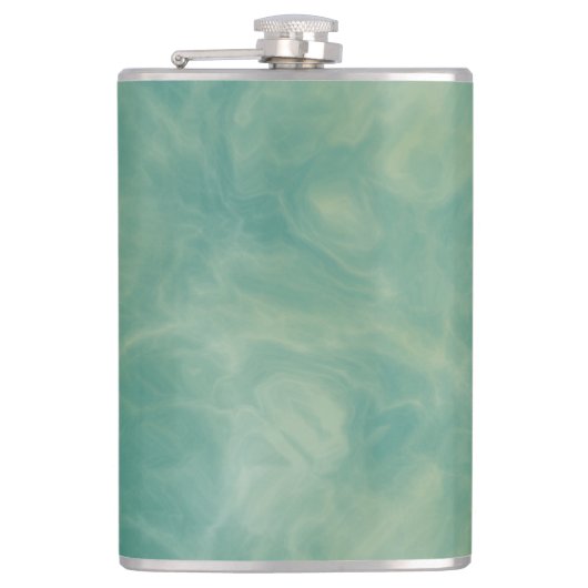 abstrakter grüner Marmor Flachmann (Vorderseite)