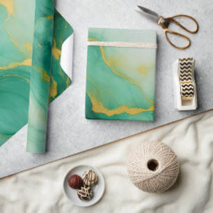 Abstrakter grüner Marmor Geschenkpapier