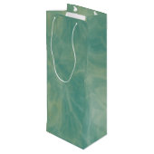 abstrakter grüner Marmor Geschenktüte Für Weinflaschen (Rückseite Schrägansicht)