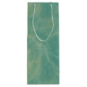 abstrakter grüner Marmor Geschenktüte Für Weinflaschen (Rückseite)