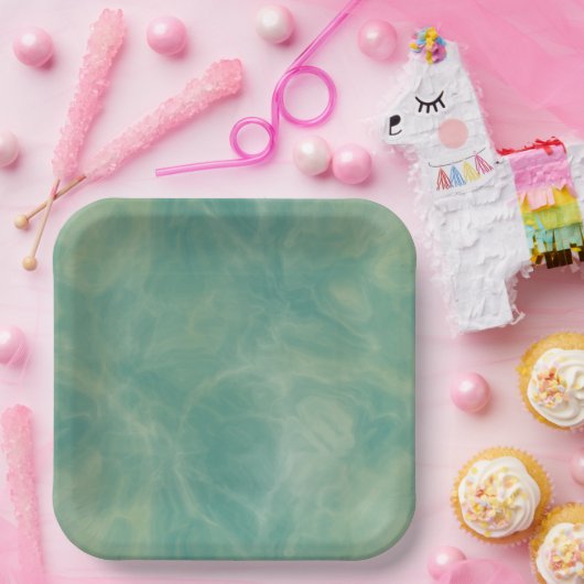 abstrakter grüner Marmor Pappteller (Party)