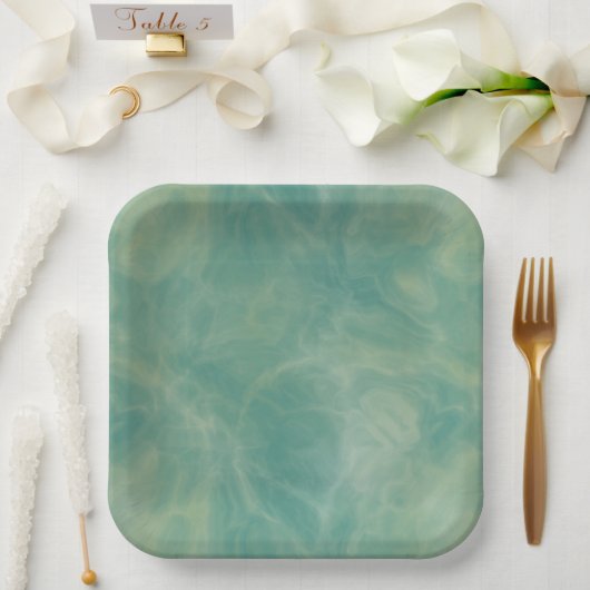 abstrakter grüner Marmor Pappteller (Hochzeit)