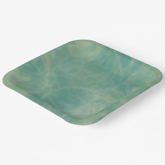 abstrakter grüner Marmor Pappteller (Gewinkelt)