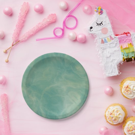 abstrakter grüner Marmor Pappteller (Party)