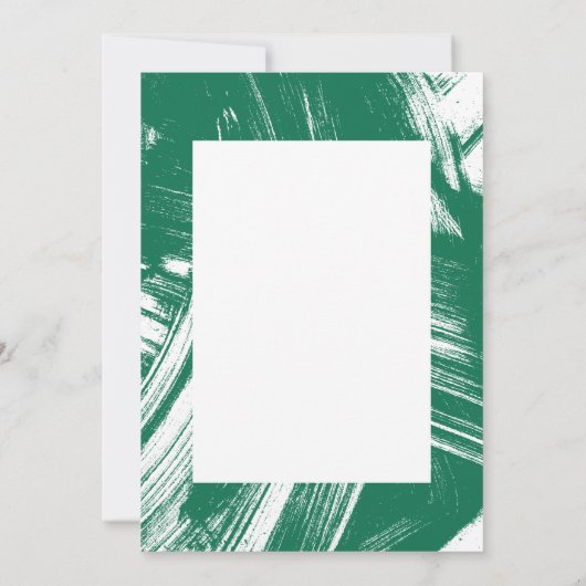 Abstrakter Grüner Pinselstrich Foto Abschluss Dankeskarte (Rückseite)