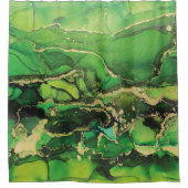 Abstrakter grüner Schwarz-Gold-Duschvorhang Duschvorhang (Vorderseite)