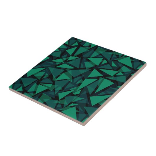 Abstrakter, grüner Smaragdpolygonaler Baum Fliese (Seite)