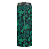 Abstrakter, grüner Smaragdpolygonaler Baum Thermosbecher (Rückseite)