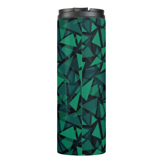 Abstrakter, grüner Smaragdpolygonaler Baum Thermosbecher (Rückseite)