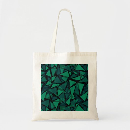 Abstrakter, grüner Smaragdpolygonaler Baum Tragetasche (Vorne)
