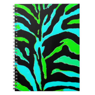 Abstrakter grüner und blauer Zebra-Druck 2 Notizblock