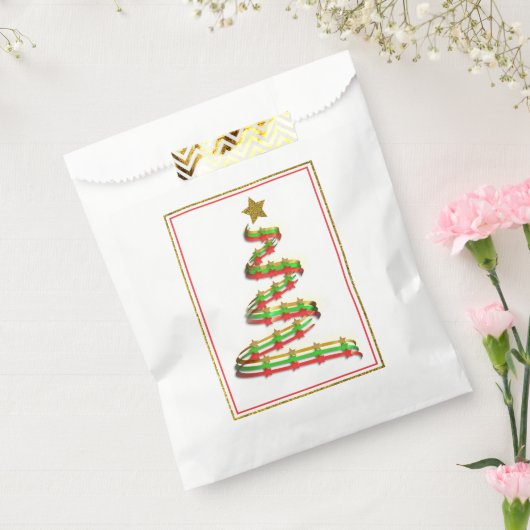 Abstrakter, grüner und goldener Weihnachtsbaum Geschenktütchen (Versiegelt)