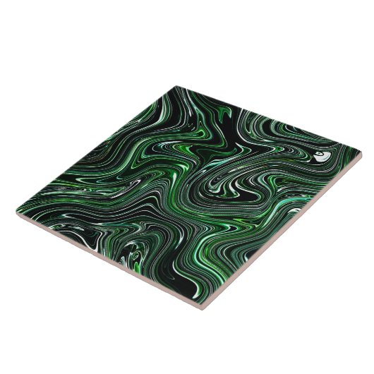 Abstrakter grüner und schwarzer Marmor Fliese (Seite)