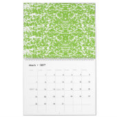 abstrakter, grüner und weißer Hintergrund Kalender (Mär 2027)