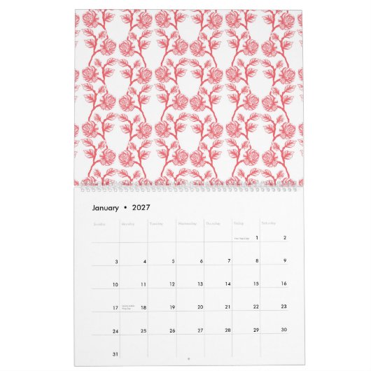 abstrakter, grüner und weißer Hintergrund Kalender (Jan 2027)