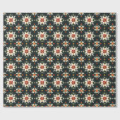Abstrakter Grüner Weihnachtsstar Geschenkpapier (Flach)