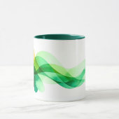 Abstrakter grüner Wellen St. Patrick's Day Kaffeeb Tasse (Zentrum)