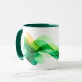 Abstrakter grüner Wellen St. Patrick's Day Kaffeeb Tasse (Vorderseite Links)