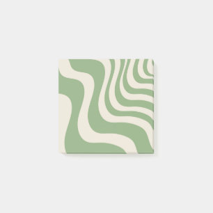 Abstrakter grüner welliger Streifen Minimalistisch Post-it Klebezettel