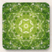 Abstrakter grüner Zierdruck Getränkeuntersetzer (Vorderseite)