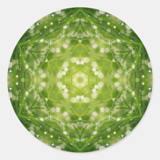 Abstrakter grüner Zierdruck Runder Aufkleber (Vorderseite)