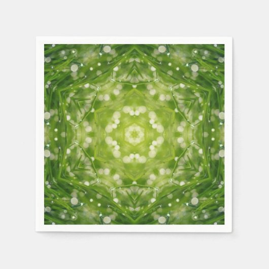 Abstrakter grüner Zierdruck Serviette (Vorderseite)