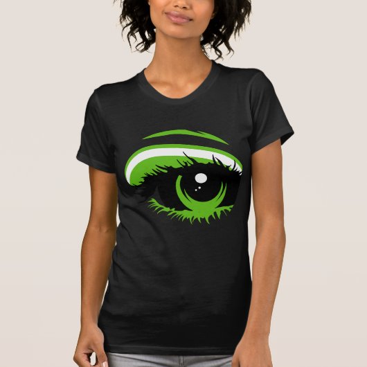 Abstrakter grünes Augen-T - Shirt (Vorderseite)