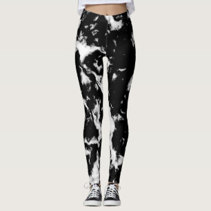 Abstrakter Grunge-Marmor - Schwarzweiss-Collectio Leggings