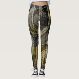 Abstrakter Grunge, monochrom braun Leggings