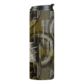 Abstrakter Grunge, monochrom braun Thermosbecher (Nach links gedreht)