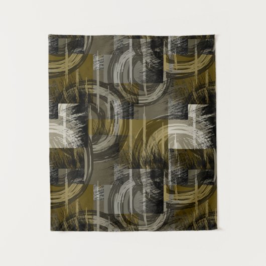 Abstrakter Grunge, monochrom braun Wandteppich (Vorderseite)