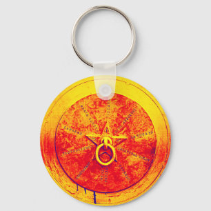 Abstrakter Grunge Ring in der Star Key Chain Schlüsselanhänger