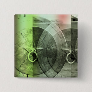 Abstrakter Grunge-Ring mit Star-Taste Button