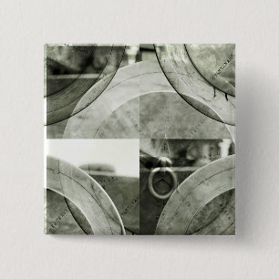 Abstrakter Grunge-Ring mit Sternknopf Button
