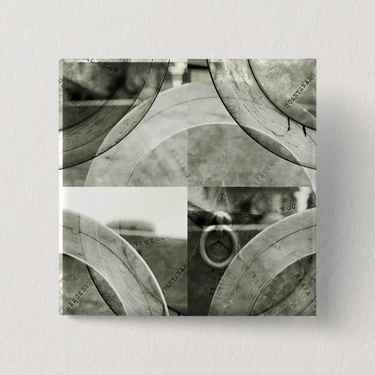 Abstrakter Grunge-Ring mit Sternknopf Button (Vorderseite)