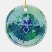 Abstrakter Grunge Ring n Star Ornament (Hinten)