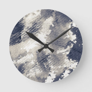 Abstrakter Grungehintergrund. Aquarell, Tinte Runde Wanduhr