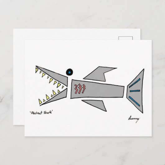 Abstrakter Hai Postkarte (Vorne/Hinten)