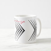 Abstrakter Halbton Circle Zigzag Zickzack Kaffeetasse (VorderseiteRechts)