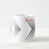 Abstrakter Halbton Circle Zigzag Zickzack Kaffeetasse (Vorderseite Links)