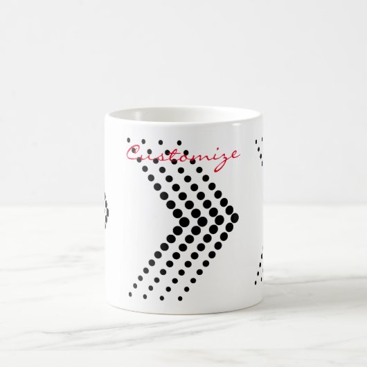 Abstrakter Halbton Circle Zigzag Zickzack Kaffeetasse (Mittel)