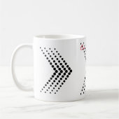 Abstrakter Halbton Circle Zigzag Zickzack Kaffeetasse (Links)