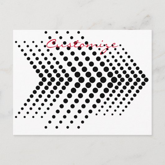 Abstrakter Halbton Circle Zigzag Zickzack Postkarte (Vorderseite)