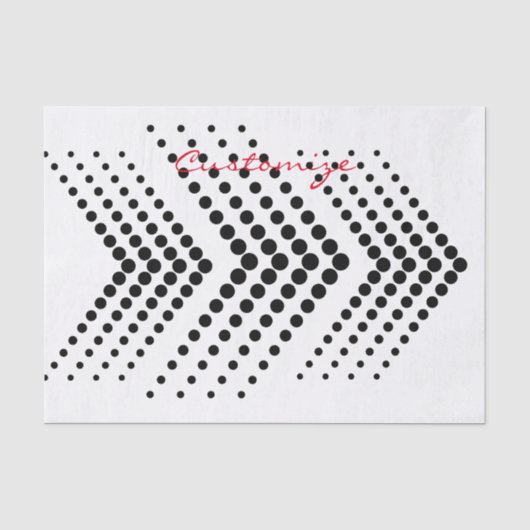 Abstrakter Halbton Circle Zigzag Zickzack Seidenpapier (Vorderseite)