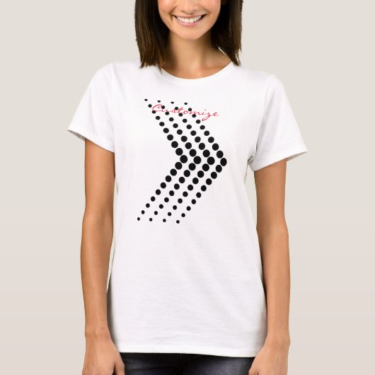 Abstrakter Halbton Circle Zigzag Zickzack T-Shirt (Vorderseite)