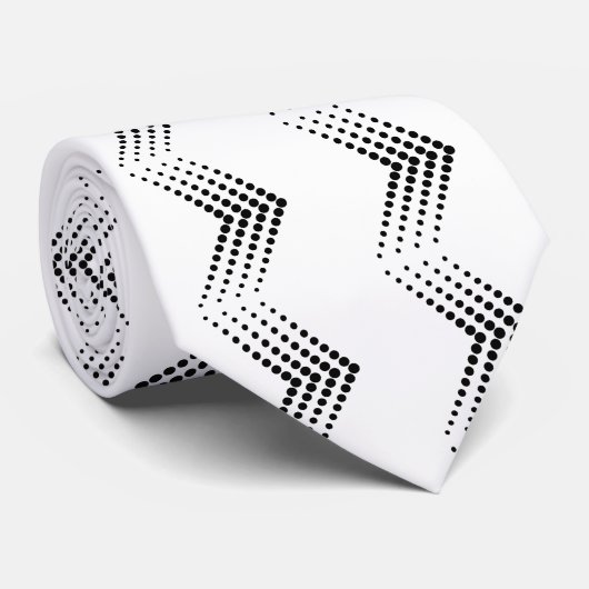 Abstrakter Halbton Double Zigzag Zickzack Krawatte (Gerollt)