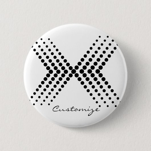 Abstrakter halbtöniger Pulsationskreis Zigzag Button (Vorderseite)