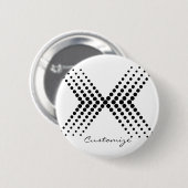 Abstrakter halbtöniger Pulsationskreis Zigzag Button (Vorne & Hinten)